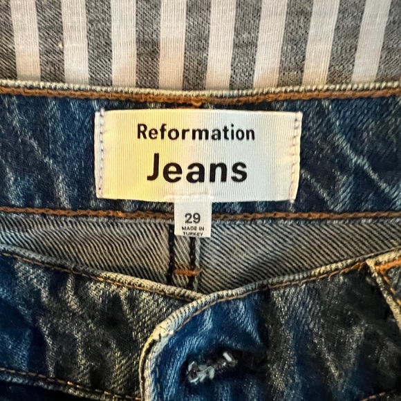 Reformation Abby High Rise Straight Dark Blue Jeans - Picture 5 of 7